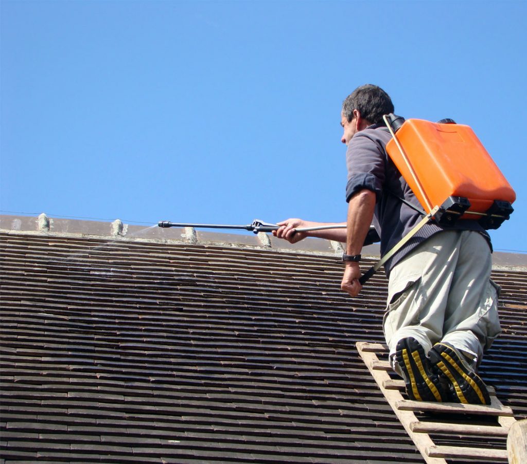 Nettoyage d'une toiture par une entreprise de couverture